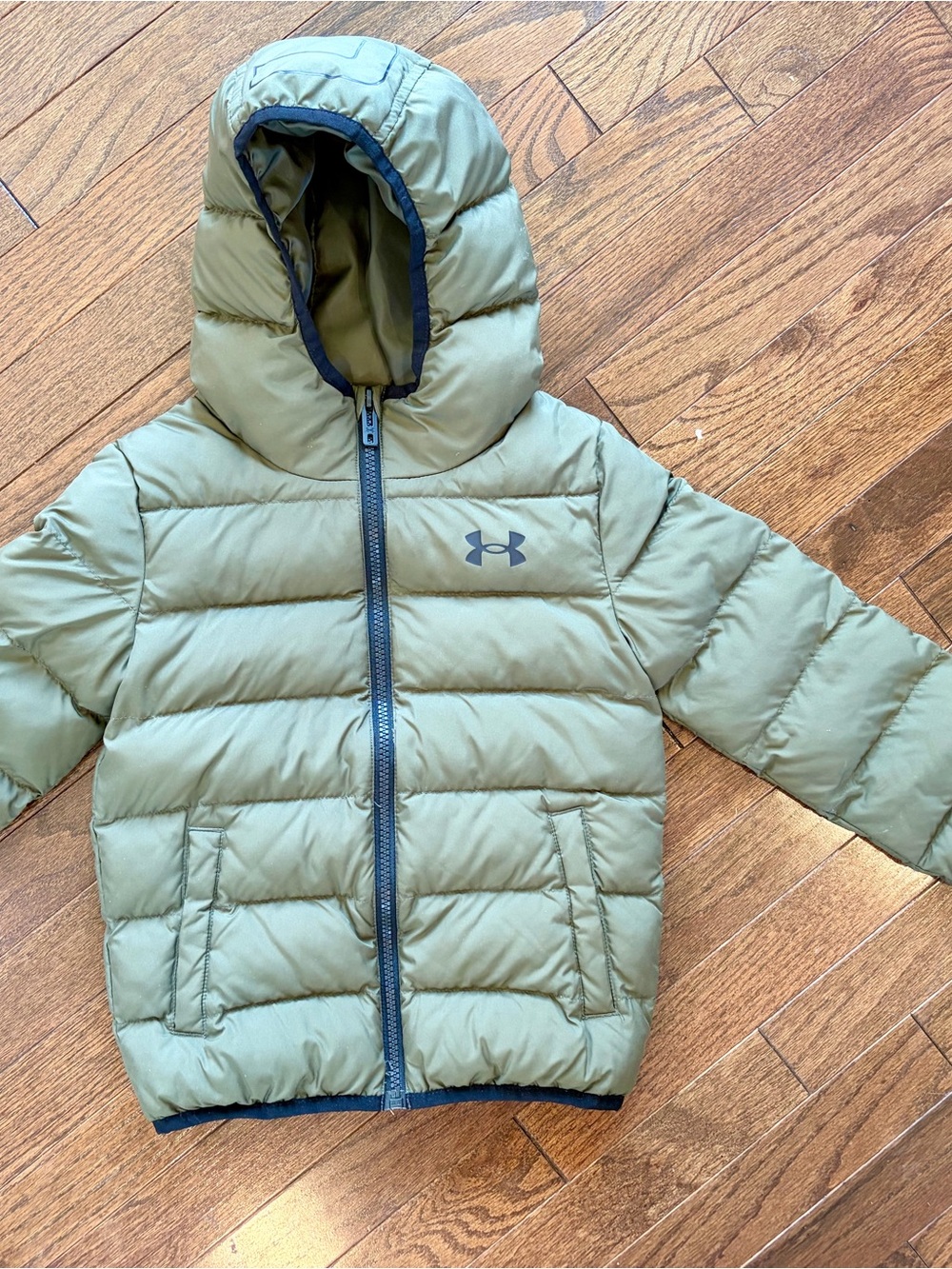 Under Armour Kids Olive Green Hooded Puffer Jacket